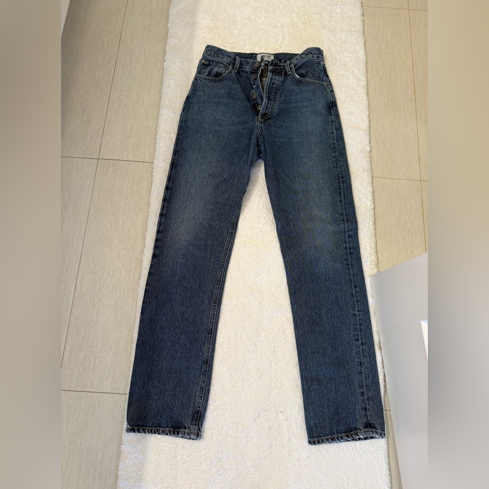 Agolde Dark Blue Straight Leg Jeans